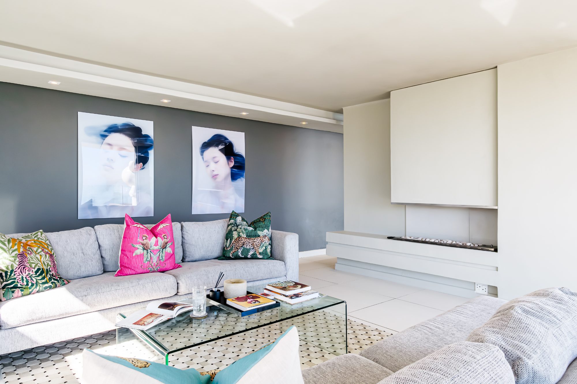 Living room with art