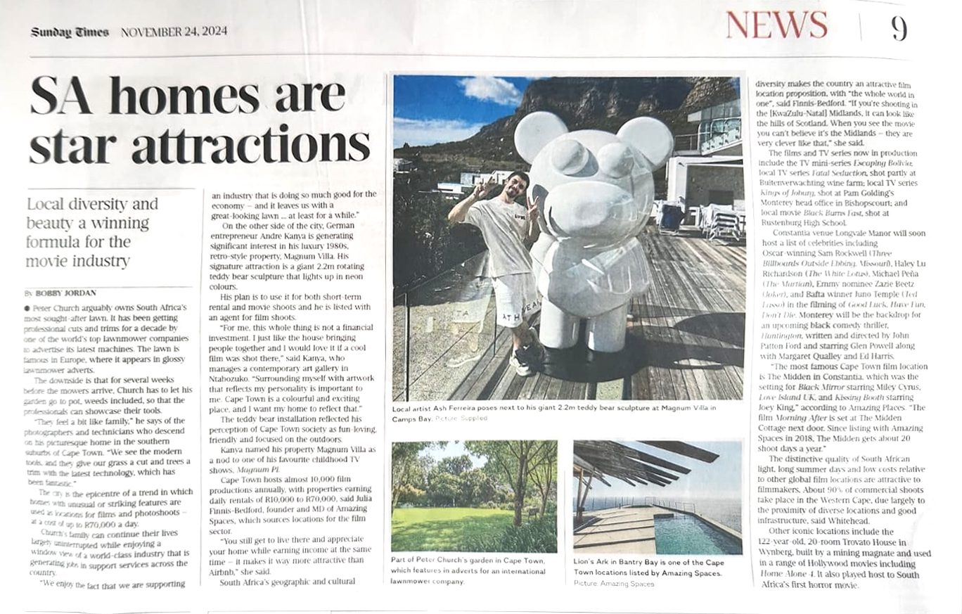 Sunday Times article about Magnum Villa