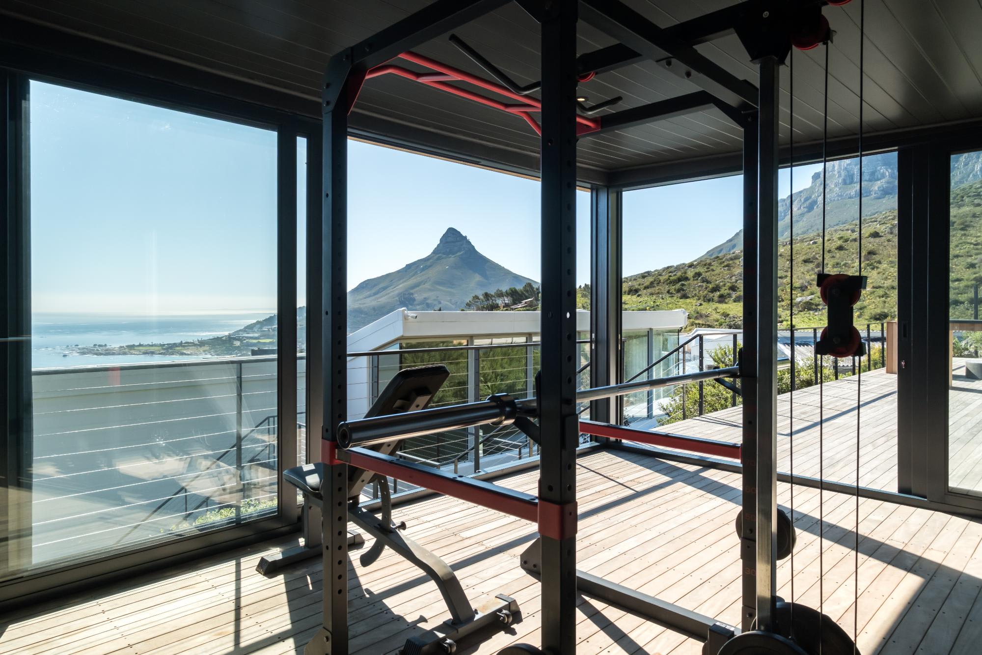 Gym with ocean view